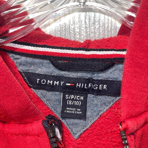 Unisex Tommy Hilfiger Red Full Zip Sweatshirt S (8/10) - Picture 3 of 4